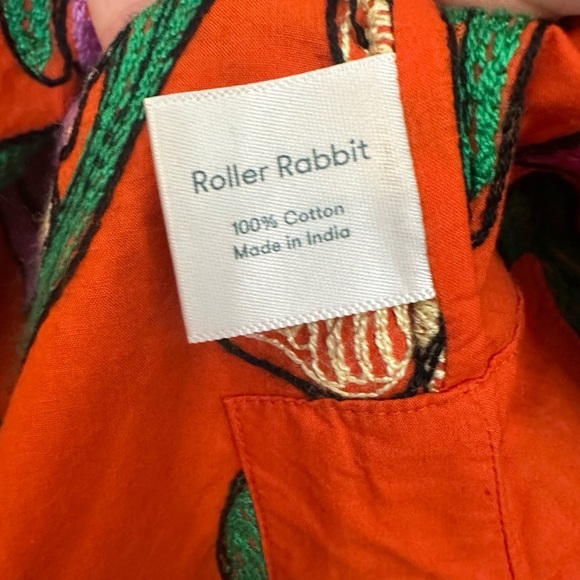 Roller Rabbit Embroidered Floral V-Neck Cotton Relaxed Fit Blouse Top- Size Sm - Picture 6 of 7